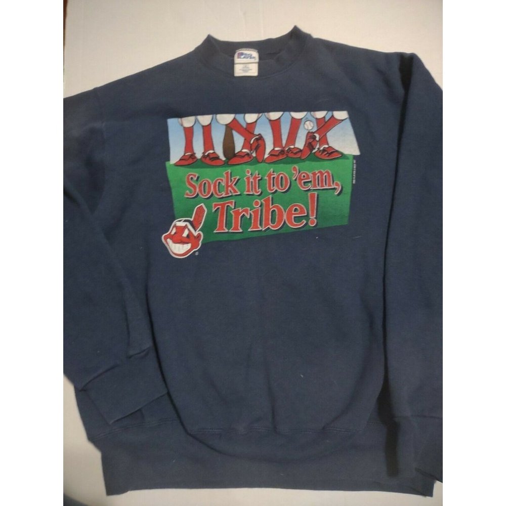 Vintage Cleveland Indians RIP Sweater Sweatshirt Chief Wahoo Sock it to'em Tribe